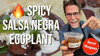 Rick Bayless Secret Weapons: Spicy Salsa Negra Eggplant Rick Bayless Secret Weapons Red Chile Adobo Shrimp