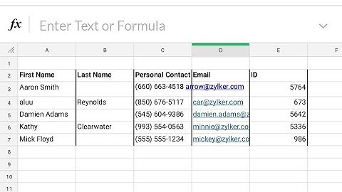 How to add only column border in zoho sheet app in phone 
