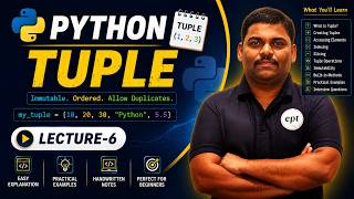Learn Python Tuple from Scratch 🔥 | Python Course Lecture 6 | Complete Tutorial