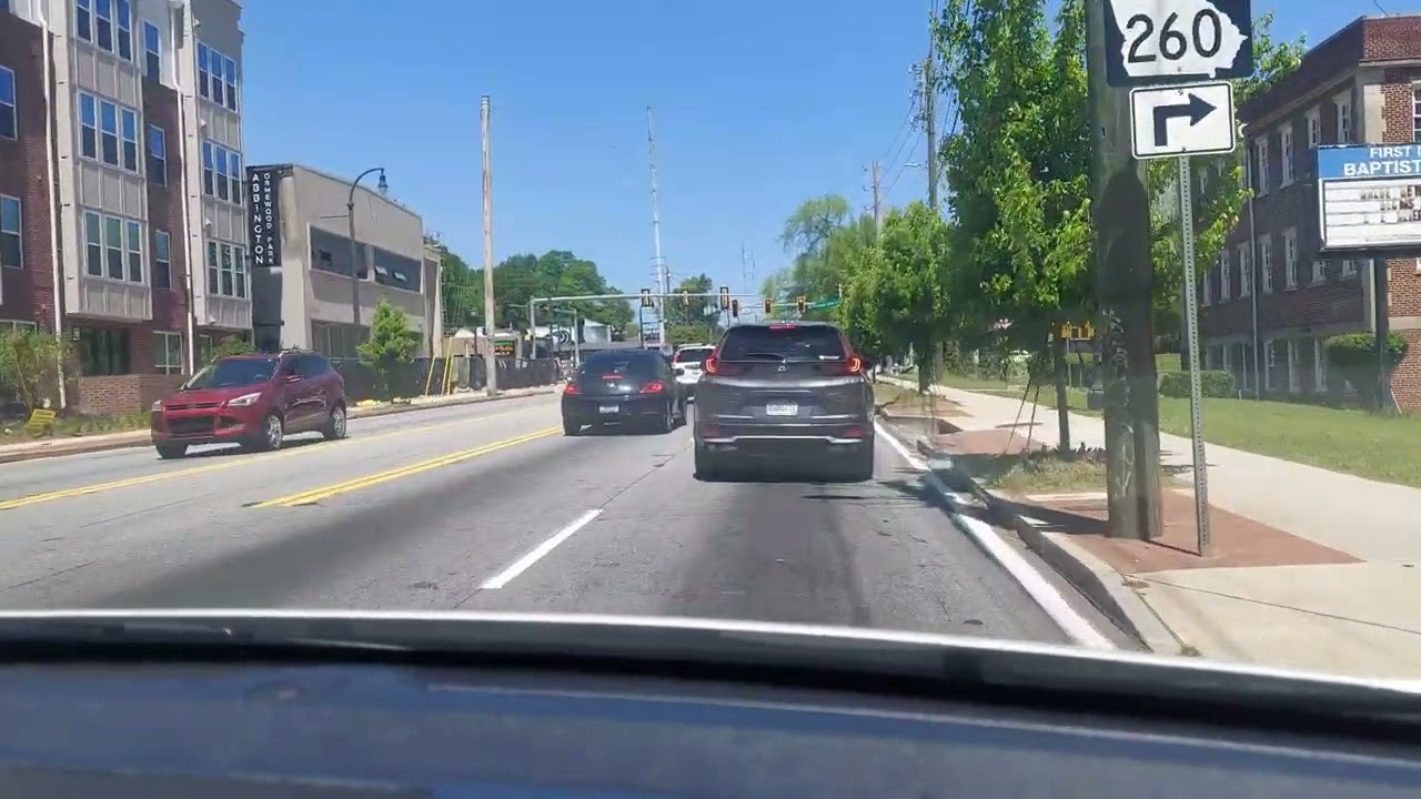 MORELAND AVE. ATLANTA TO CHASTAIN ROAD  KENNESAW. ROAD TRIP. 