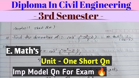 3rd Semester Mathematics ||| Short QNS From Unit One | Imp Qn #ctevt #diploma