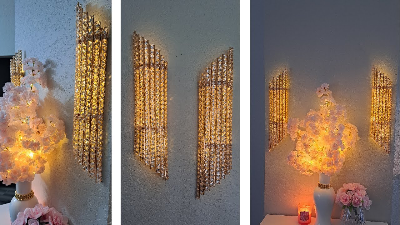 Dollar Tree DIY High End Wall Sconces. Glamorous Room Decor DIY! Quick
