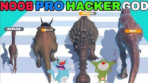 NOOB vs PRO vs HACKER - Dino Run 3D Gameplay |Oggy and Jack|