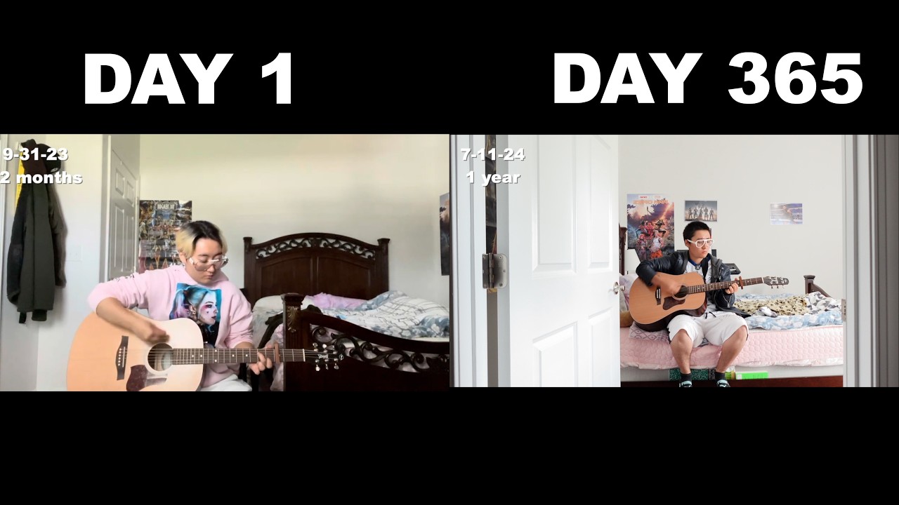 One Year Guitar Progress (self taught using youtube)