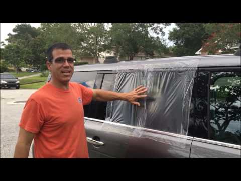 Broken Car Window Repair - Temporary fix for a broken car window! Easy to install!