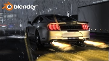 Mustang GT500 Blender Car Animation