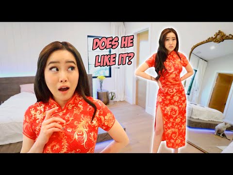 Trying On Traditional Chinese Dresses From WISH For My Chinese Fiance *he's uncomfy