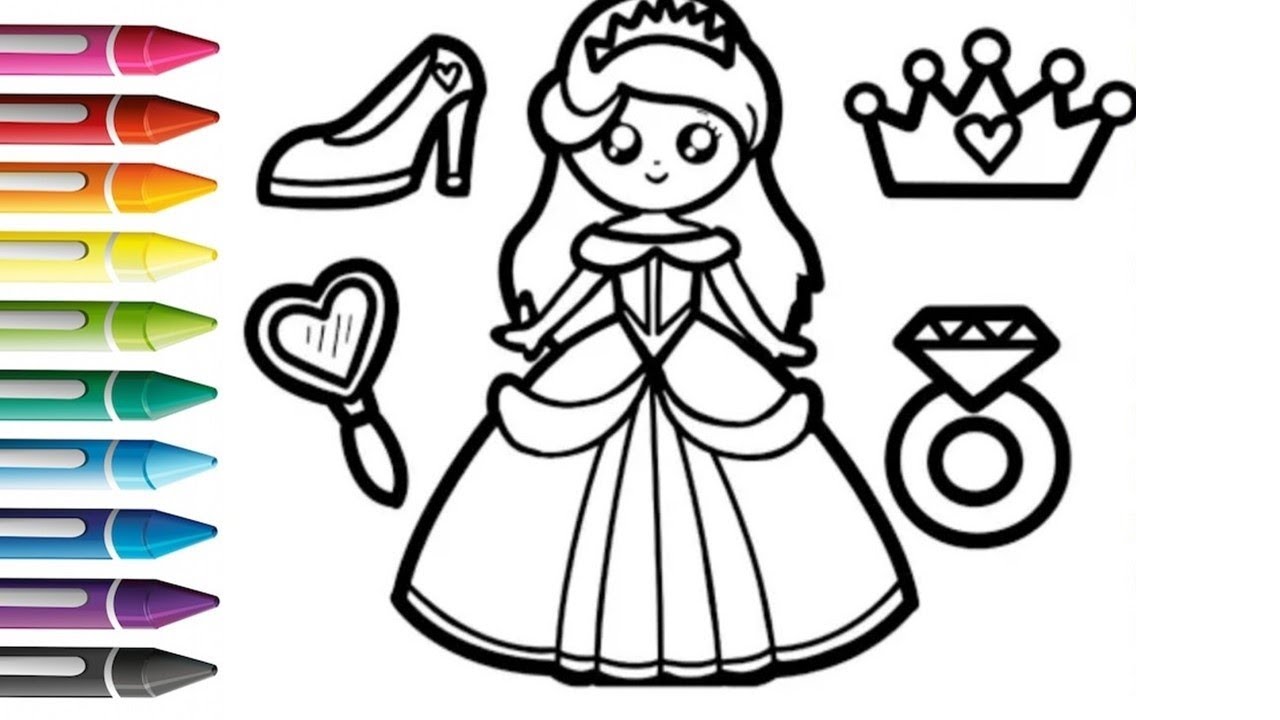 How To Draw Beautiful Dress With Crown  , Painting And Coloring For Kids & Toddlers || Child Art