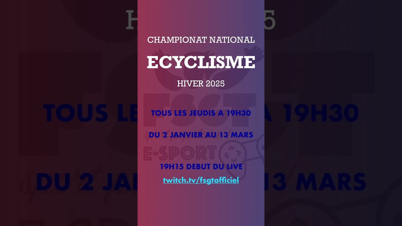 Teaser Championnat national FSGT ECyclisme Race - Hiver 2025
