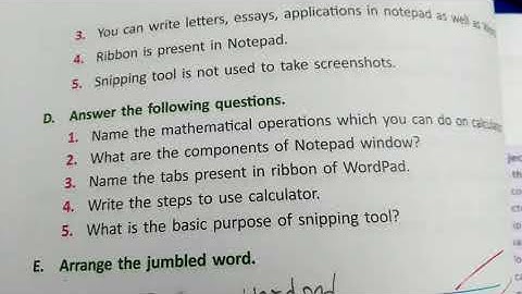 Revision Class| Windows 7 Accessories | Grade 5