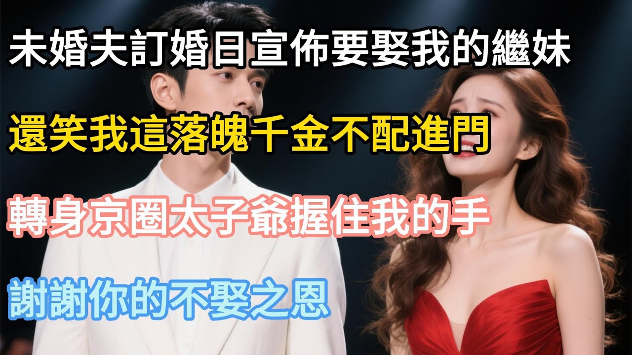 【完結】未婚夫訂婚日宣佈要娶我的繼妹，還笑我這落魄千金不配進門，轉身京圈太子爺握住我的手，謝謝你的不娶之恩。