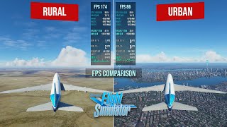 Microsoft Flight Simulator Rural vs Urban Location [Low vs Ultra] FPS Comparison Benchmark