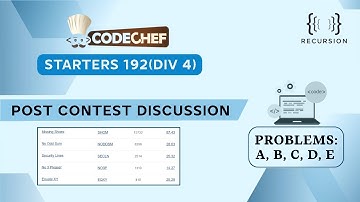 CodeChef Starters 192 solutions|Post Contest Discussion