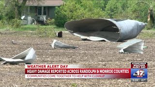 Residents rebuild in Randolph and Monroe counties following severe storms