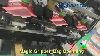 Rotary packaging: Bag Opening with VMECA Magic Grippers