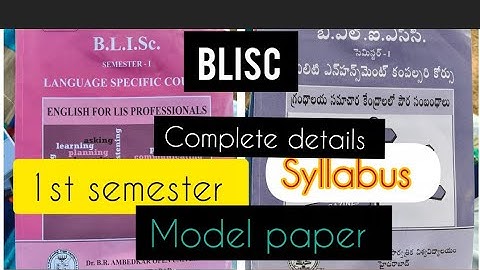 Blisc 1st semester English medium/syllabus/question paper/details #dr br Ambedkar open university