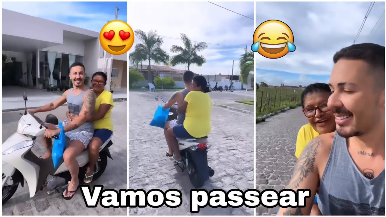 Carlinhos Maia leva sua mãe pra passear de moto