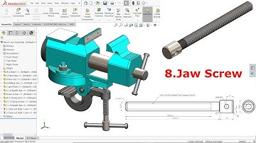 Clamp Mini Bench Vice in SolidWorks #8 Jaw Screw