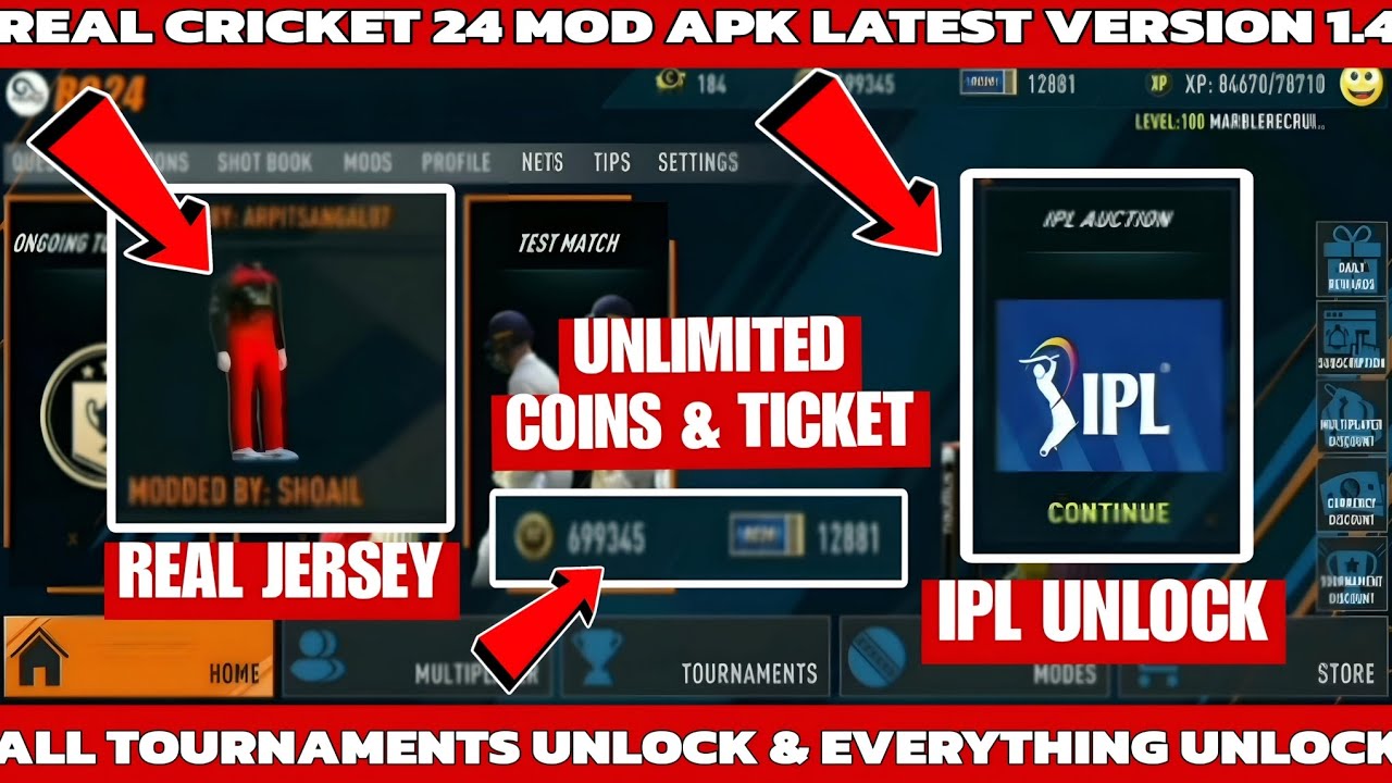 Real cricket 24 mod apk latest version 1.4 Rc24 mod