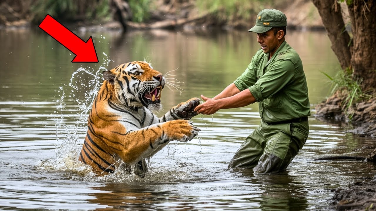 Muž zachránil tygra před utonutím — ale to, co tygr udělal na břehu, bylo neuvěřitelné.