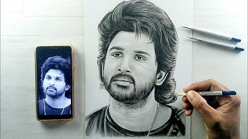 Allu Arjun Drawing, Step by step, Shading Tutorial,Part 2
