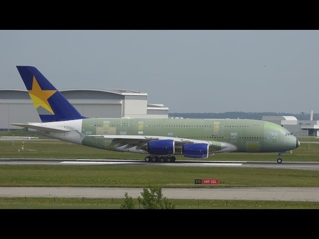 FullHD] Skymark's first A380!! TestFlight at Toulouse/TLS