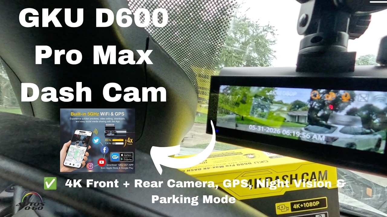 GKU D600 Pro Max Dash Cam Unboxing & Installation | 4K Front +