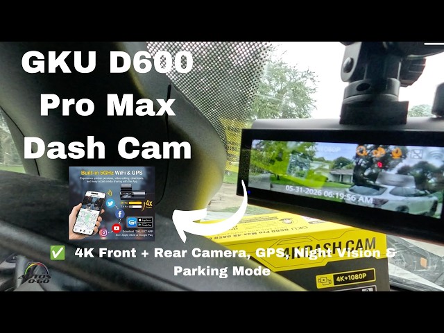 GKU D600 Pro Max Dash Cam Unboxing & Installation | 4K Front +
