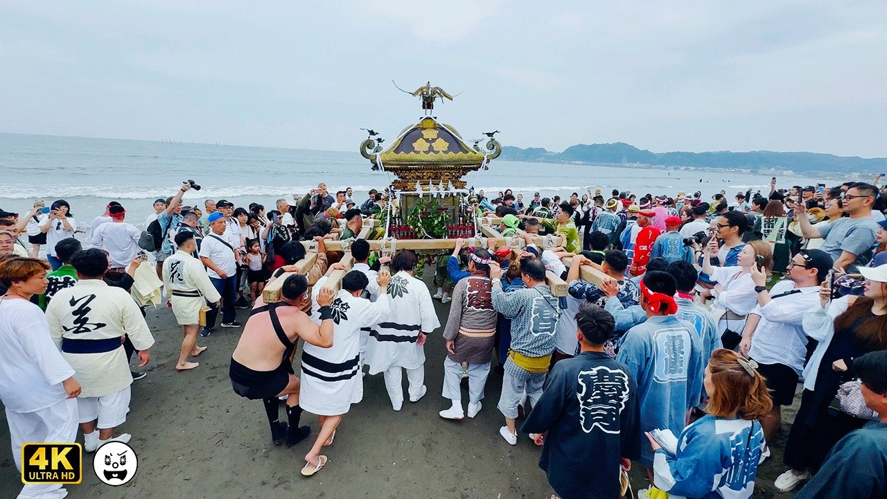 鎌倉、海の街の祭り神幸行列【 乱材祭 】五所神社例大祭 MIZAIMATSURI