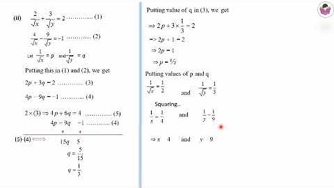 CBSE/NCERT CLASS 10 LINEAR EQUATIONS IN TWO VARIABLES,EX:3.6 QUESTION1 (I to viii) SOLUTIONS