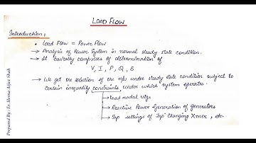 Introduction to load flows and Types of Buses
