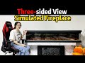 3-Sided View Electric Fireplace | 13-Color Realistic Flame & Smart Heating