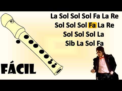 Video *_* Michael Jackson, Billie Jean *_*  flauta dulce fácil, tutorial con animación, canción fácil