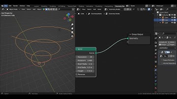Blender Spiral curve Geo node