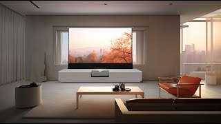 Enhance your home entertainment setup with #leica cine 1 laser TV- easy-to-install projection screen