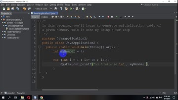 How ot Generate Multiplication Table using for loop