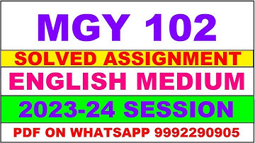 mgy 102 solved assignment 2023-24 | mgy 102 solved assignment in english 2024 | mgy 102 2024