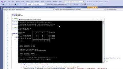 ML.NET Naive Bayes Multi-Class Classifier C# Program   - Copyright www.jfs3tech.com