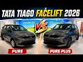 Tata Tiago Facelift PURE vs PURE PLUS 2026 | Price, Features &amp; Full Comparison