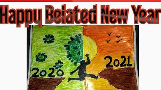 New Year Drawing | Belated| 2021|Happy New Year| Simple And Easy screenshot 5