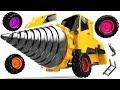 Drill Construction Vehicle Toys, Ambulance, Excavator and School Bus Assembly Car with 4 Color Tires