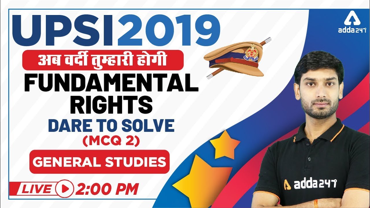 UP SI 2019 | General Studies | Polity | Fundamental Rights (MCQ)