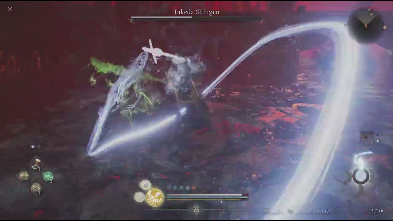 Nioh 3 Takeda Shingen Human Spear Caestus Kusarigama Splitstaff (no spells)