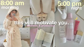 aesthetic vlog🐰realistic morning routine, productive day in the life, healthy habits, skincare