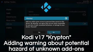 Add-on security hazard warning added to Kodi v17 Krypton