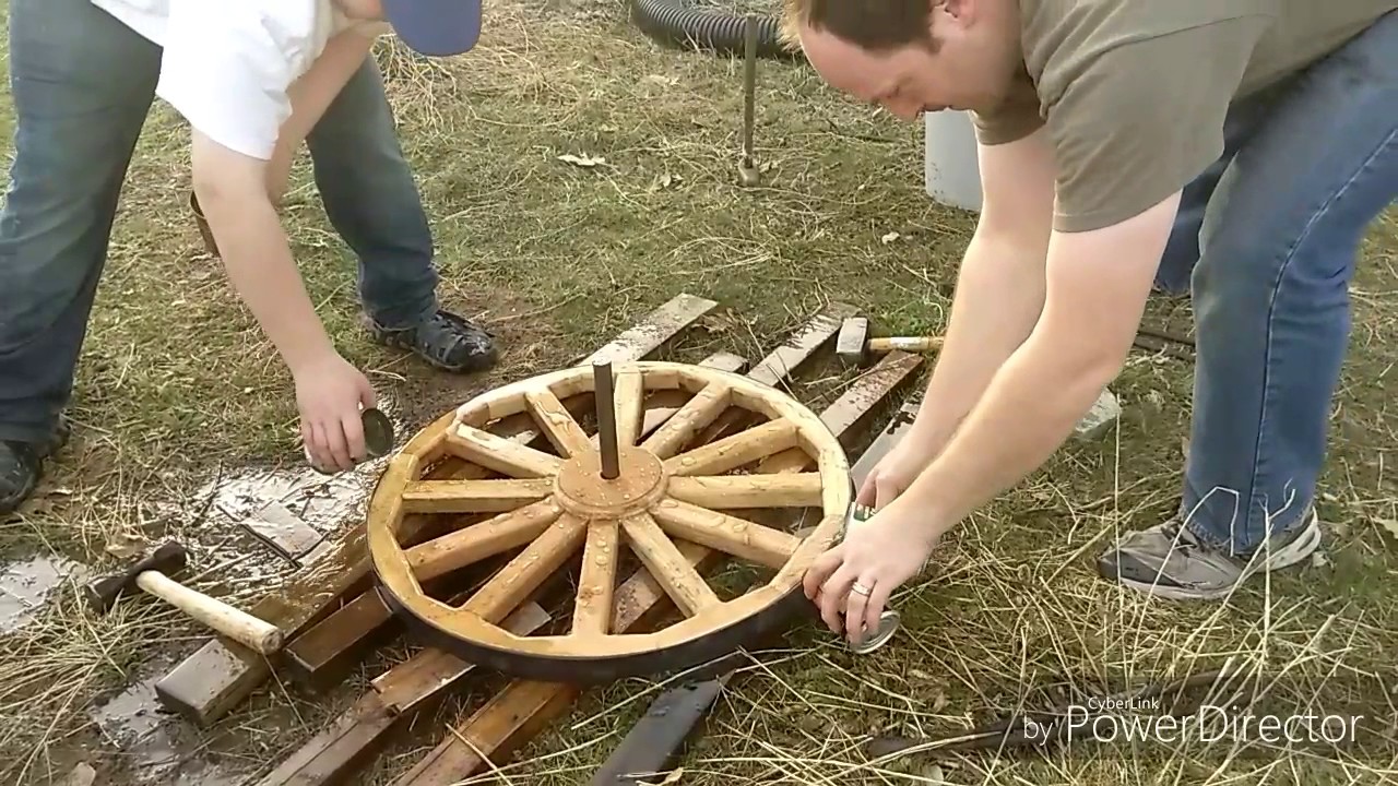 How To Install A Steel Tire On Wooden Spoked Wagon Wheel You How To Install A Steel Tire On Wooden Spoked Wagon Wheel