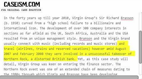 Virgin’s Pursuit: Sir Richard Branson’s Dilemmas in Creating a Presence Case Solution & Analysis