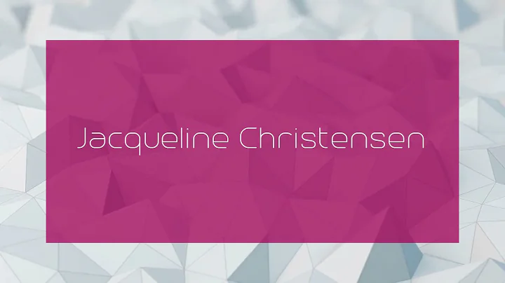 Jacqueline Christensen - appearance