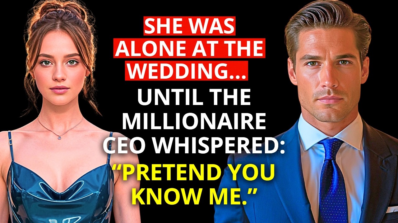 SHE WAS ALONE AT THE WEDDING… UNTIL THE BILLIONAIRE CEO WHISPERED, “PRETEND YOU KNOW ME ”