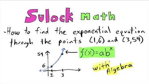 Find the Exponential Equation Through 2 Points  f(x) = ab^x  How to